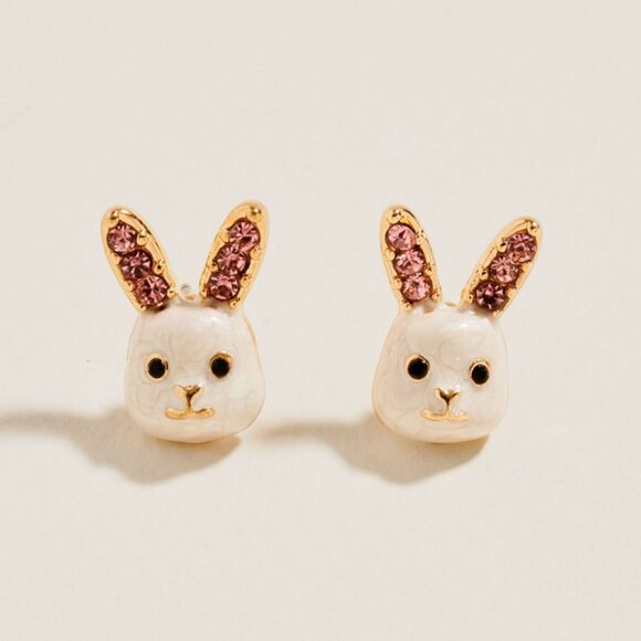 kate spade Jewelry - Kate Spade Bunny Pearlescent Stud Earrings Pink Crystal NWOT / Never Worn